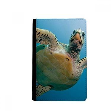 Imagem de Porta-passaporte azul oceano tartaruga água ciência natureza imagem natureza porta-passaporte Notecase Burse capa carteira porta-cartão, Multicolor