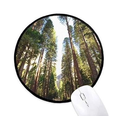 Imagem de DIYthinker Tapete de mouse verde ciência da silvicultura natureza cenário tapete redondo para computador