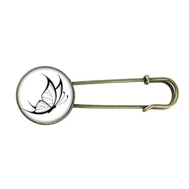 Imagem de Joias simples vintage voando borboleta preta retrô metal broche broche clipe