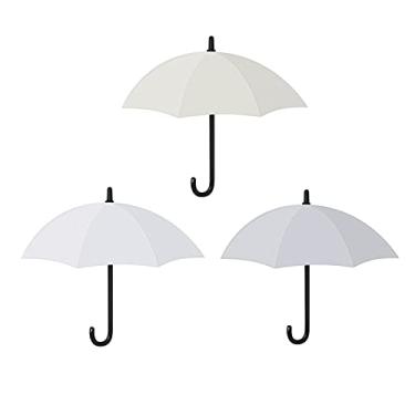 Imagem de KIZQYN Ganchos de casaco 3 pçs/conjunto gancho de guarda-chuva sem perfuração gancho autoadesivo porta de parede cabide de roupas gancho de detritos chave banheiro cozinha rack pegajoso rack de casaco montado na parede (cor: latão)