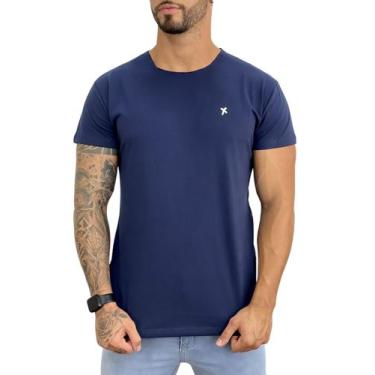 Imagem de Camiseta Longline Masculina Azul Marinho Básica Premium - Icon
