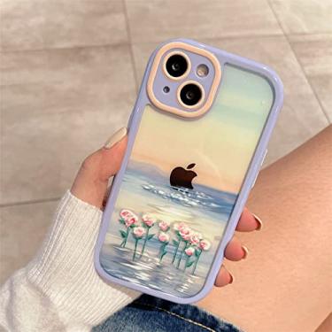 Imagem de Capa de telefone de geometria de pintura a óleo em aquarela para iPhone 13 12 11 Pro Max XR XS Max Soft Shockproof Bumper Clear Back Cover, T9, para iPhone 13