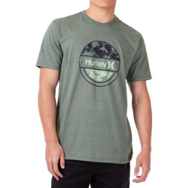 Imagem de Camiseta Hurley Foliage Masculina Verde Mescla