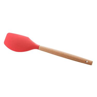 Imagem de LYOR - Espátula de Silicone com Cabo em Bambu Charmy Vermelha 32cm