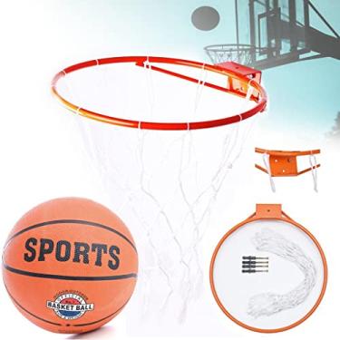 Imagem de Kit Aro Cesta De Basquete De Aço Carbono + Rede Chuá + Bola 7 Oficial Premium