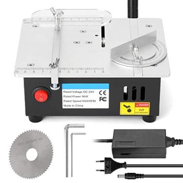 Imagem de Moniss Mini serra de mesa multifuncional elétrica para mesa pequena ferramenta de corte faça você mesmo para uso doméstico torno mecânico de bancada