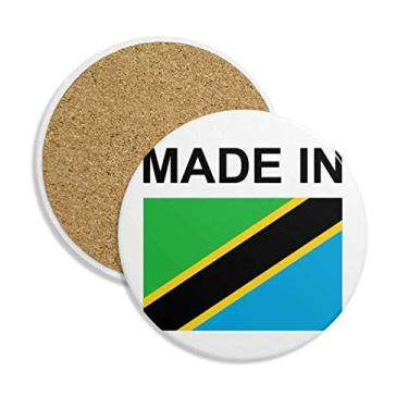 Imagem de Caneca de porta-copos Made In Tanzania Country Love Coaster Cup com proteção de mesa, pedra absorvente