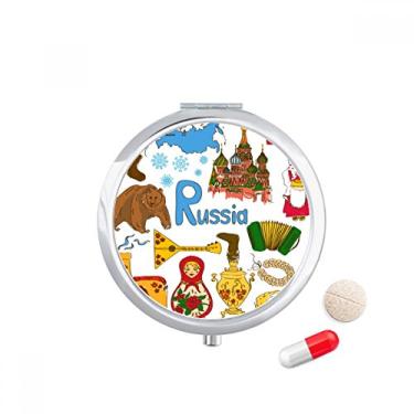 Imagem de Porta-comprimidos com a bandeira nacional da Rússia Landscap