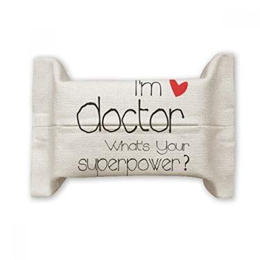 Imagem de Proud Doctors I'm a Doctor English Suporte de capa de papel para lenços faciais Saco de linho de algodão