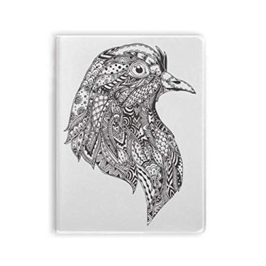Imagem de Pinta-pássaro preto feroz Art Deco presente Fashion caderno capa de goma Diário capa macia Diário