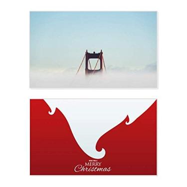 Imagem de Fog Golden Gate Bridge Bay Nuvem Holiday Merry Christmas Cartões de parabéns Mensagem de Natal