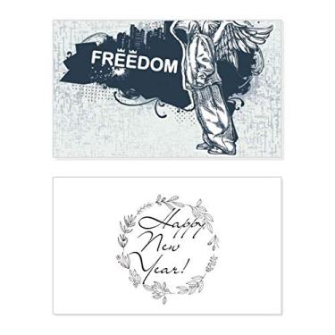 Imagem de Hip-Hop Freedom Religion Angel Pattern New Year Festival Greeting Card Bless Message Present