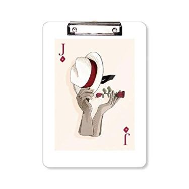 Imagem de Cartão de baralho Diamond J padrão prancheta pasta, bloco de escrita A4