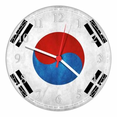 Imagem de Relógio De Parede Bandeira Da Coreia Do Sul Yin Yang Nação Tamanho 40
