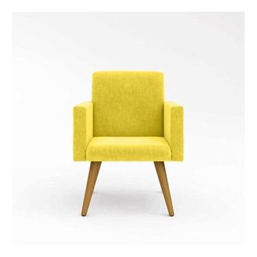 Imagem de Kit 02 Poltronas Decorativas Cadeira Escritório Cor Amarelo