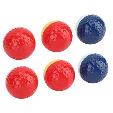 Imagem de Bolas de Golfe de Duas Cores, Bolas de Golfe de Borracha Sintética Com Design de Números Vestíveis de Longa Distância para Competição Profissional (Superfície Brilhante)