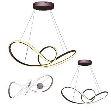 Imagem de Lustre Pendente  Aneis 3 em 1 Arco Infinito 49W LED Pendente Teto Luxo Recepçao Sala de Jantar Quarto Comercial Residencial Decoraçao Luz Ambiente