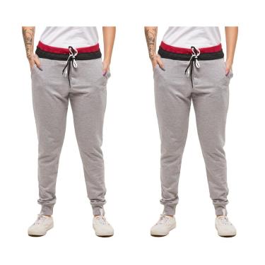 Imagem de Kit com 02 Calças de Moletom Feminina Skinny Saruel Confort-Feminino