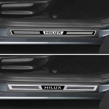 Imagem de Jogo Soleira Premium Elegance Toyota Hilux 4 Portas 2006 2007 2008 2009 2010 2011 2012 2013 2014 2015 - 4 Portas ( Vinil + Resinada 8 Peças )