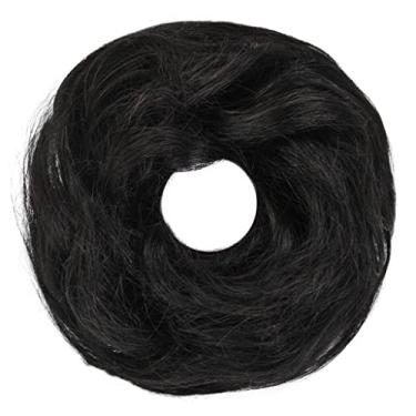 Imagem de Mulheres Bun Scrunchies Messy Bun Extensão de Cabelo Humano Brasileiro Coque Scrunchie Chignon Extensões de Rabo de Cavalo para Mulheres Messy Curly Updo Donut Hairpiece Pão (Color : #1B)
