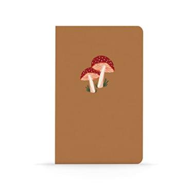 Imagem de DENIK Golden Mushrooms Caderno clássico Layflat com 21 cm de comprimento, escritório, material escolar