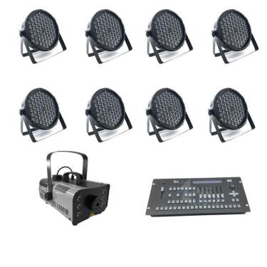 Imagem de Kit 10 Par Leds + Máquina De Fumaça 1200W + Mesa Pilot