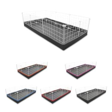 Imagem de Cercado Aramado Pet Porquinho da Índia 60x120 com Bandeja Higiênica Tapete Impermeável Fácil de Limpar Cercadinho Coelho Proteção Filhotes de Cachorro