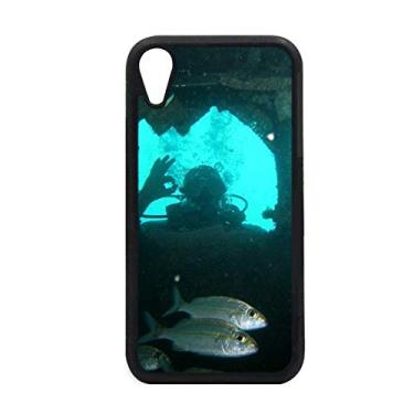 Imagem de Capa para iPhone XR com imagem natural de peixes de oceano para proteção de telefone Apple