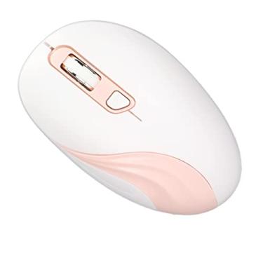 Imagem de Mouse sem fio silencioso, mouse sem fio que economiza energia Plug and Play DPI ajustável de recepção de longa distância Design ergonômico para desktop para laptop para computador(cor de rosa)