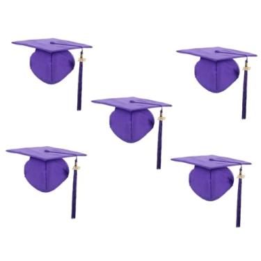 Imagem de Vaguelly 5 Unidades Chapéu Formatura 2023 fotografia acessórios violeta boné sênior boné formatura elástico vestido formal cartola chapéus elásticos boné graduação faculdade