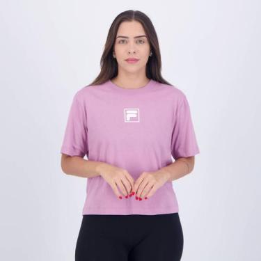 Imagem de Camiseta Fila White F-Box Feminina Rosa