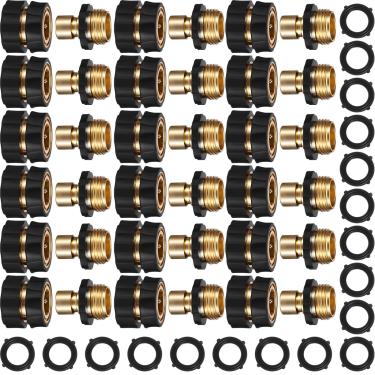 Imagem de Pelopy Conjunto de 18 mangueiras de jardim de 3/10.2 cm conector rápido mangueira de água de jardim conexões conector rápido fêmea macho sem vazamento conector de mangueira de liberação rápida