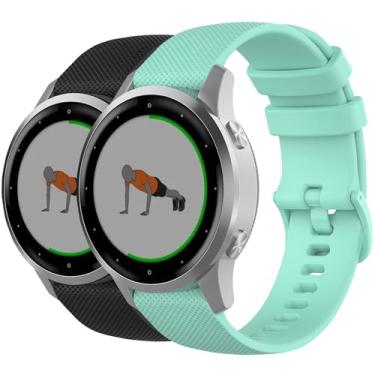 Imagem de Nacorulu Pulseira compatível com Garmin Vivoactive 4S, pulseira de substituição de silicone macio de 18 mm para smartwatch Garmin Vivomove 3S/Venu 3S 2S/Forerunner 265S 255S (pacote com 2)
