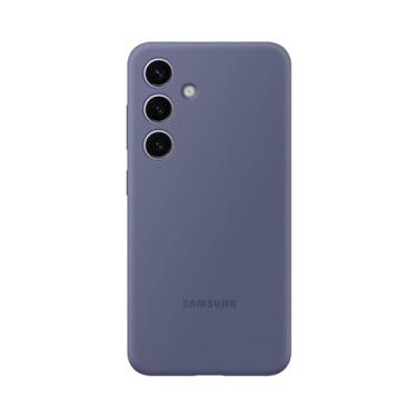 Imagem de Samsung Capa de silicone para celular Galaxy S24, capa protetora com variedade de cores, aderência suave, design macio e elegante, ajuste confortável, versão dos EUA, EF-PS921TVEGUS, violeta