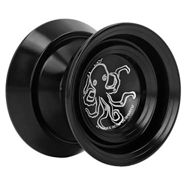 Imagem de ioiô Yoyo Profissional Sem Resposta para Adultos Yoyo Responsivo a Metal para Iniciantes Truque de Ioiôs Yoyo de Liga de Alumínio Com Luva e 3 Cordas de Yoyos de Reposição (Preto)