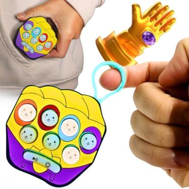 Imagem de Jogo pop it eletronico game popt brinquedos anti stress 2 em 1 chaveiro infantil fidget toys bichinho dinossauro homem de metal manopla jogos educativos presente criança 3 anos (Manopla de Joias)