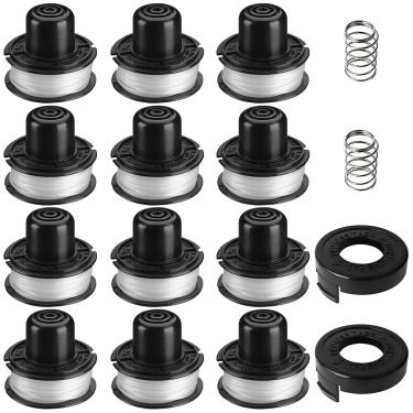 Imagem de Cilivo Linha de aparador de cordas RS-136 6 m 0,2 cm compatível com Black+Decker Weed Eater Mode: ST1000 ST4500 ST4000 GE600 ST6800 CST800,8-Pack (carretel de 6 linhas + 1 tampa + 1 mola)