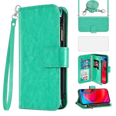 Imagem de Asuwish Capa de celular para Moto G Stylus 5G 2021 carteira com protetor de tela, alça transversal, fecho de correr, porta-cartões de crédito, suporte para celular Motorola GStylus G5 XT2131DL,