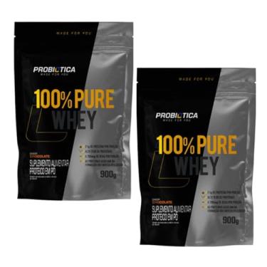 Imagem de Combo 02 Whey Concentrado 100% Pure Refil 900g Probiótica (900, Chocolate)