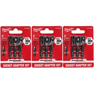 Imagem de Milwaukee 48-32-5033 Extensões De Broca Elétrica Conjunto De Adaptadores De Soquete Shockwave, 1/4", Pacote Com 3 Um Tamanho