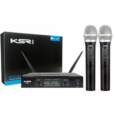 Imagem de Microfone Sem Fio Duplo Uhf Mão Camera Usb kt2m