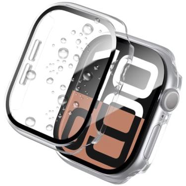 Imagem de WISKII Pacote com 2 capas compatíveis com Apple Watch Series 11 Series 10 de 42 mm com protetor de tela, capa rígida ultrafina à prova de choque para iWatch de 42 mm, acessórios transparentes