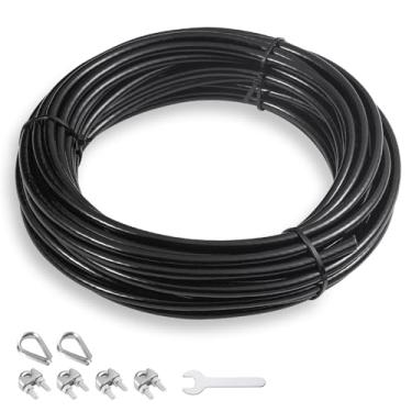 Imagem de SERTT Cabo de substituição para máquina de cabo de polia, cabo de polia para academia doméstica DIY, comprimento da corda de arame 32,8/65,6/98,4 pés para sistema de polia de levantamento de peso,