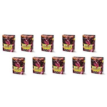 Imagem de 10 Packs Dragon Shield Matte Mini Japanese Magenta 60 ct Card Sleeves Display Case