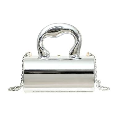 Imagem de BagHeiyy Bolsa dourada, bolsas clutch para mulheres, bolsa de mão de acrílico Y2k bolsa tiracolo bolsas femininas para festas noturnas, Prata, Small