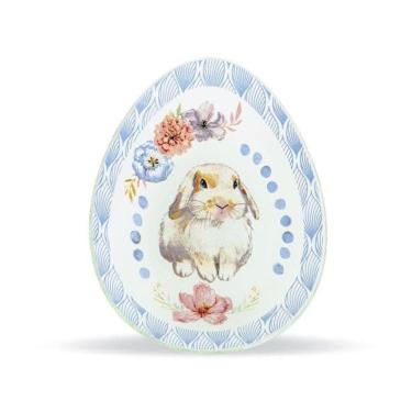Imagem de Travessa De Vidro Ovo M Coelho Aquarela