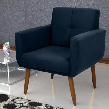 Imagem de Poltrona Decorativa Para Sala Lilian Suede Azul