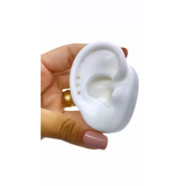 Imagem de Piercing Micro Ponto Australiano Cartilagem Três Peças Prateado e Dour