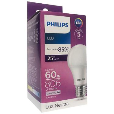 Imagem de Lâmpada Led Philips Bulbo 9w Equivale 60w Branco Frio Neutro e Quente 