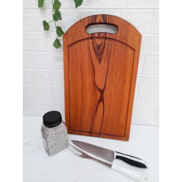 Imagem de Tábua de Corte Carne Churrasco Madeira Maciça Arco 50cm - Ligna Decore